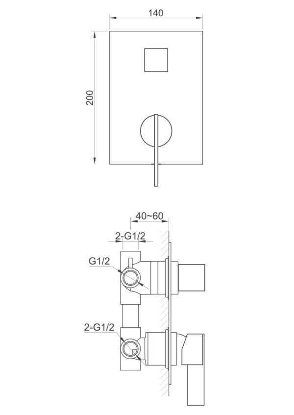 Single Lever Shower Mixer with 4-Way Diverter - Image 2
